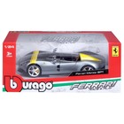 Машинка гоночная Bburago Ferrari Monza Sp1, Die-Cast, 1:24, цвет серебристый, с принтом - Фото 11
