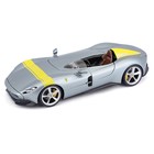 Машинка гоночная Bburago Ferrari Monza Sp1, Die-Cast, 1:24, цвет серебристый, с принтом - Фото 6