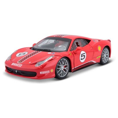 Машинка гоночная Bburago Ferrari 458 Challenge, Die-Cast, 1:24, цвет красный