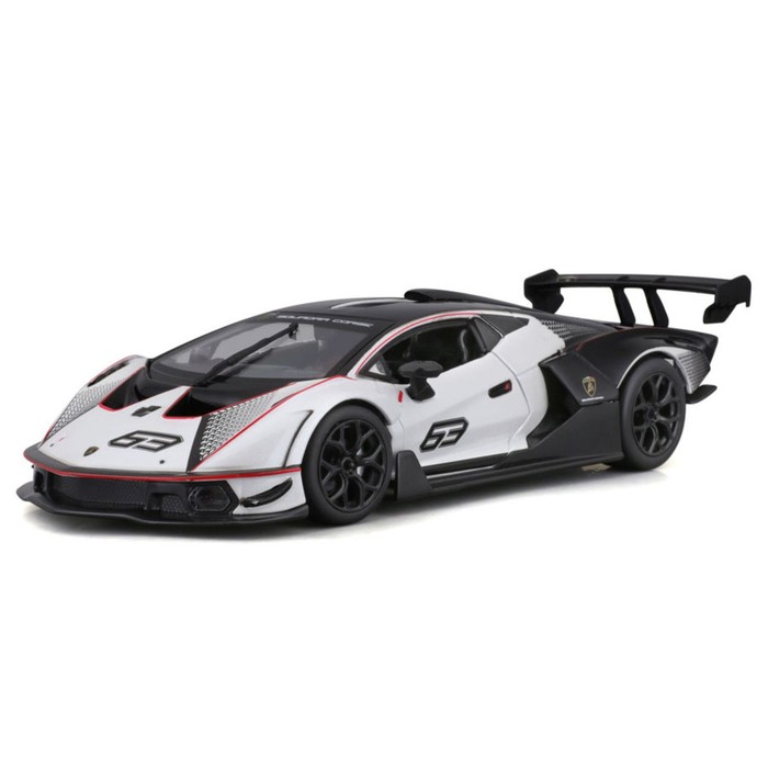 Машинка гоночная Bburago Lamborghini Essenza Scv12, Die-Cast, 1:24, цвет чёрно-белый - Фото 1