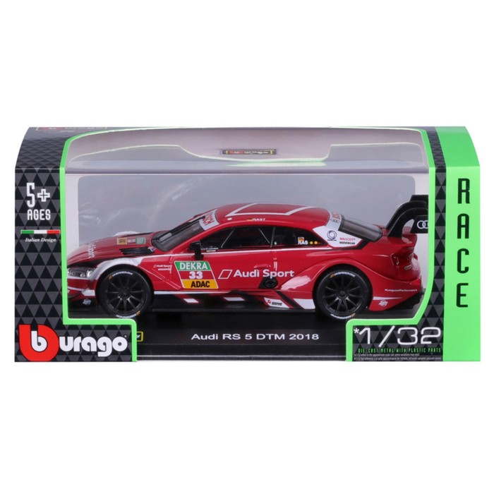 Машинка гоночная Bburago Audi Sport Rs 5 Dtm 2018, Die-Cast, 1:32, цвет красный - фото 1927099025