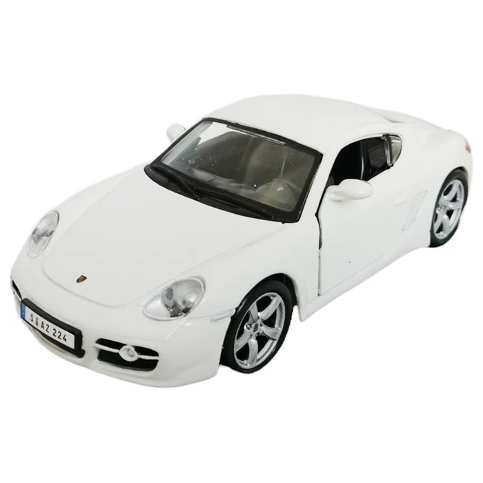 Машинка Bburago Porsche Cayman S, Die-Cast, 1:32, цвет белый - фото 1911060208