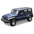 Машинка Bburago Jeep Wrangler Unlimited Rubicon, Die-Cast, 1:32, цвет синий - Фото 1