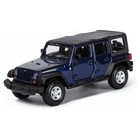 Машинка Bburago Jeep Wrangler Unlimited Rubicon, Die-Cast, 1:32, цвет синий - Фото 2