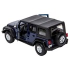 Машинка Bburago Jeep Wrangler Unlimited Rubicon, Die-Cast, 1:32, цвет синий - Фото 3