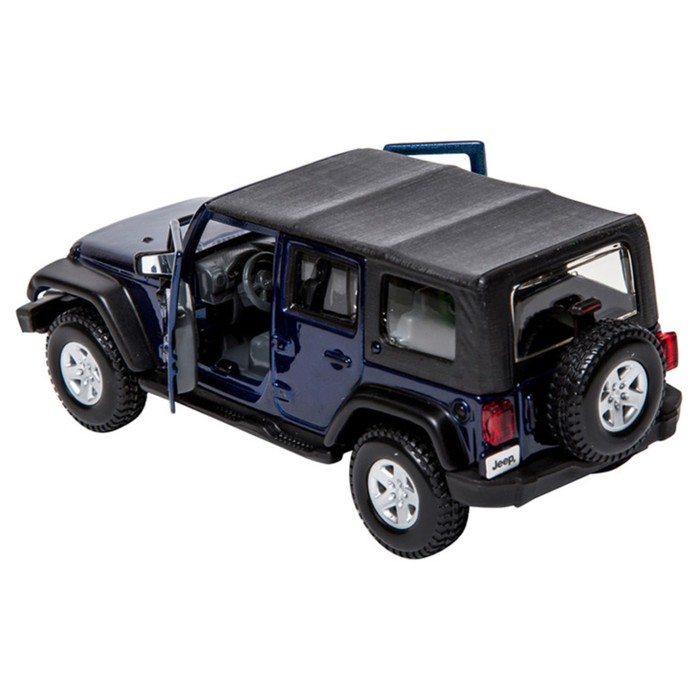Машинка Bburago Jeep Wrangler Unlimited Rubicon, Die-Cast, 1:32, цвет синий - фото 1911060217