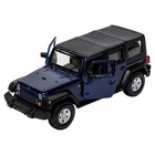 Машинка Bburago Jeep Wrangler Unlimited Rubicon, Die-Cast, 1:32, цвет синий - Фото 4
