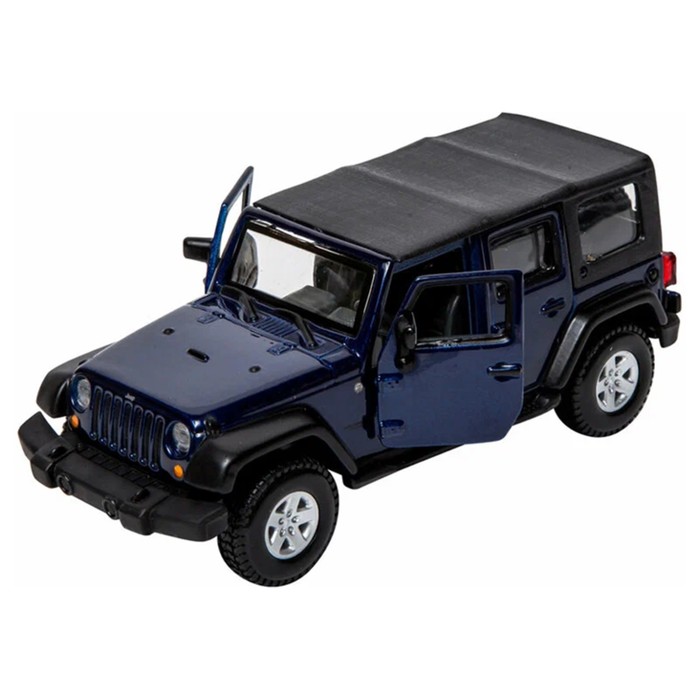 Машинка Bburago Jeep Wrangler Unlimited Rubicon, Die-Cast, 1:32, цвет синий - фото 1911060218