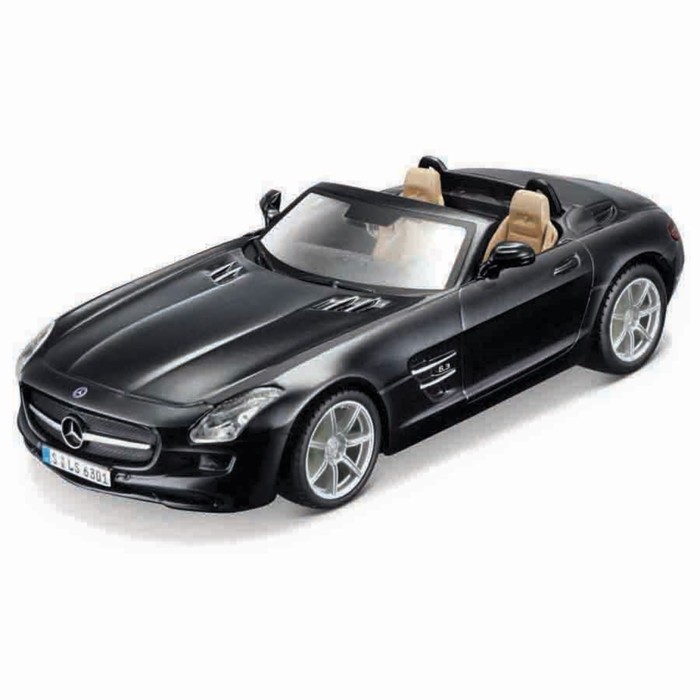 Машинка Bburago Mercedes-Benz Sls Amg Roadster, Die-Cast, 1:32, цвет чёрный