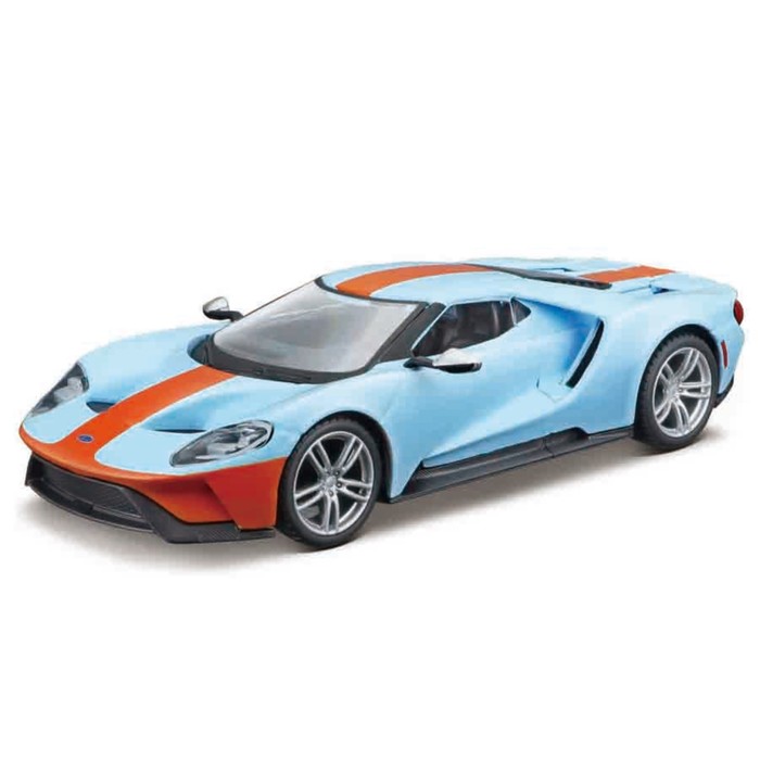 Машинка Bburago Ford Gt 2019, Die-Cast, 1:32, цвет оранжево-голубой - фото 1911060250