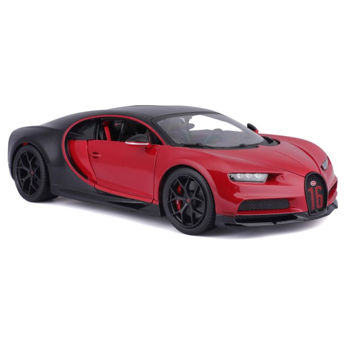 Машинка Bburago Bugatti Chiron Sport, Die-Cast, 1:32, цвет чёрно-красный - фото 1911060327