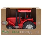 Эко-машинка Funky Toys «Трактор», с фрикционным механизмом, цвет красный, 12 см - Фото 2