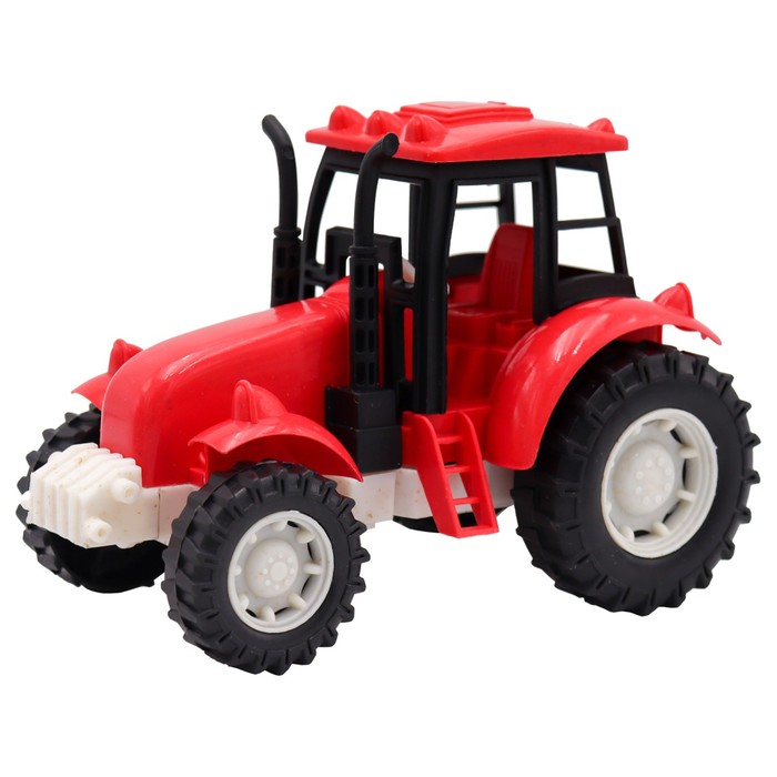 Эко-машинка Funky Toys «Трактор», с фрикционным механизмом, цвет красный, 16 см