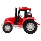 Эко-машинка Funky Toys «Трактор», с фрикционным механизмом, цвет красный, 16 см - Фото 3