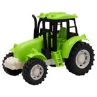 Эко-машинка Funky Toys «Трактор», с фрикционным механизмом, цвет зелёный, 16 см - фото 51325112