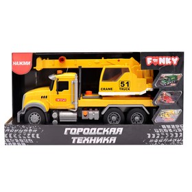 Машинка фрикционная Funky Toys «Городская техника. Автокран», со светом и звуком, 37 см