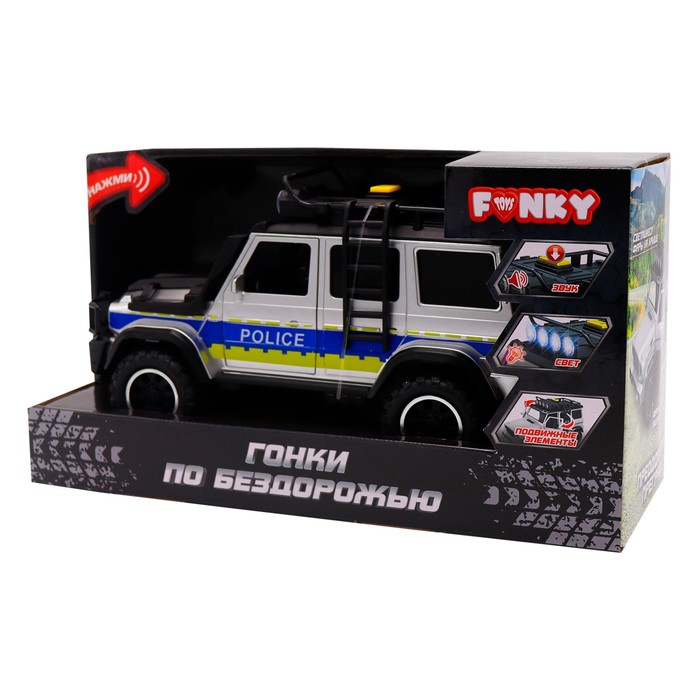 Машинка фрикционная Funky Toys «Гонки по бездорожью. Полиция», открывающиеся двери, со светом и звуком, 23 см