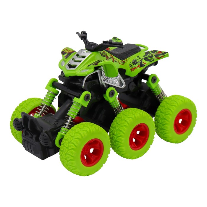 Машинка инерционная Funky Toys «Квадроцикл», рессоры, 6х6, цвет зелёный - Фото 1