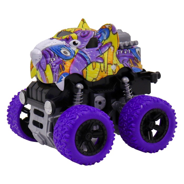 Машинка фрикционная Funky Toys «Тигр», 4х4, рессоры, цвет фиолетовый - Фото 1