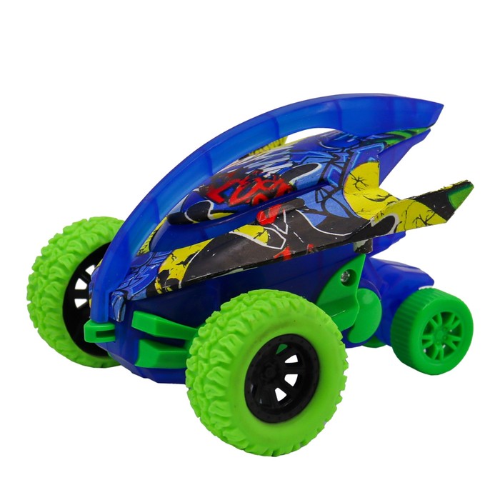 Машинка фрикционная Funky Toys Граффити «Акула», 4х4, с зелёными колёсами - Фото 1