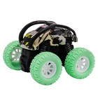 Машинка фрикционная Funky Toys «Перевёртыш», с принтом и зелёными колёсами, 4х4 - Фото 1