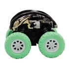 Машинка фрикционная Funky Toys «Перевёртыш», с принтом и зелёными колёсами, 4х4 - Фото 4