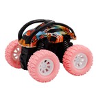 Машинка фрикционная Funky Toys «Перевёртыш», с принтом и розовыми колёсами, 4х4 - фото 5369905