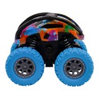Машинка фрикционная Funky Toys «Перевёртыш», с принтом и голубыми колёсами, 4х4 - Фото 4
