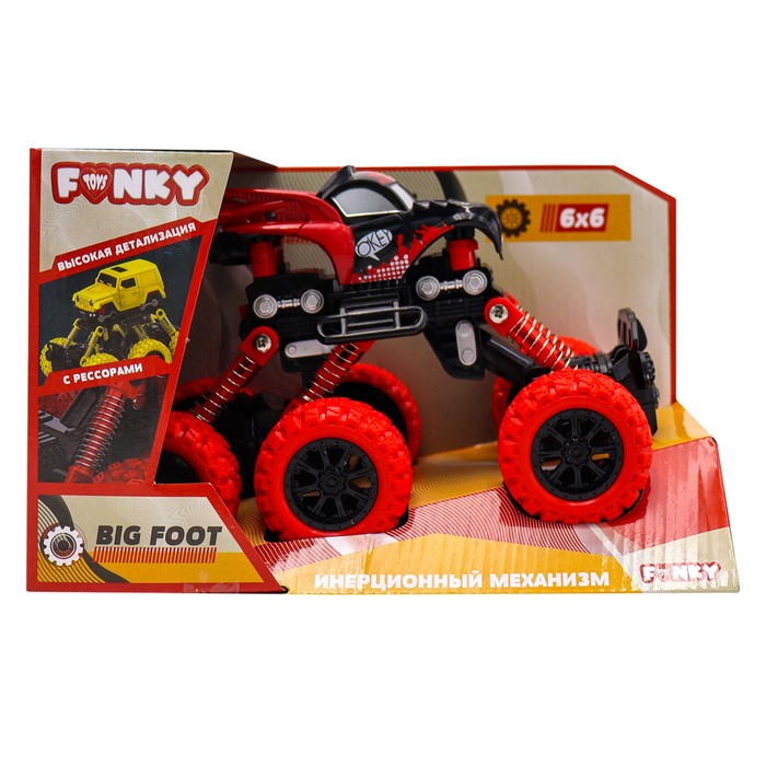 Машинка инерционная Funky Toys «Внедорожник», цвет красный - фото 1899341775