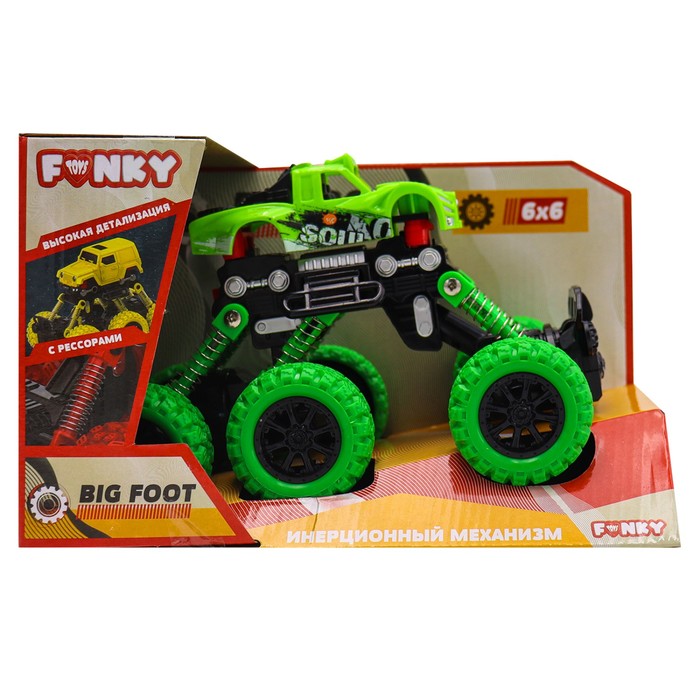Машинка инерционная Funky Toys «Внедорожник», цвет зелёный - фото 1902286072