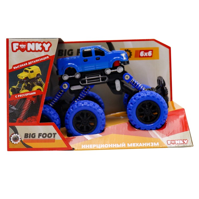 Машинка инерционная Funky Toys «Внедорожник», цвет синий - фото 1902286077