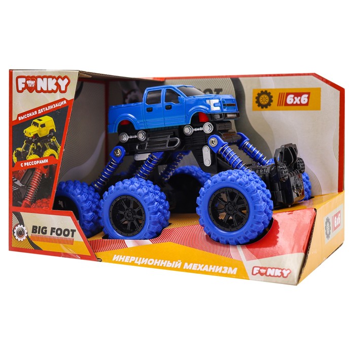Машинка инерционная Funky Toys «Внедорожник», цвет синий - фото 1902286078
