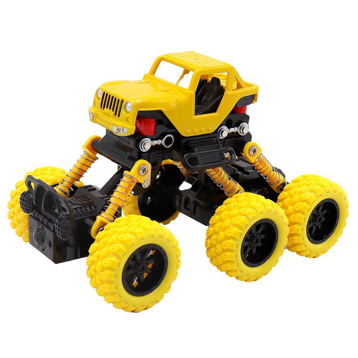 Машинка инерционная Funky Toys «Внедорожник», цвет жёлтый - фото 1911060873