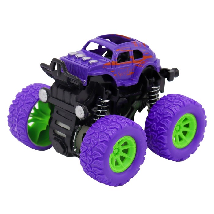 Машинка фрикционная Funky Toys «Камуфляж», 4х4, цвет фиолетовый - Фото 1