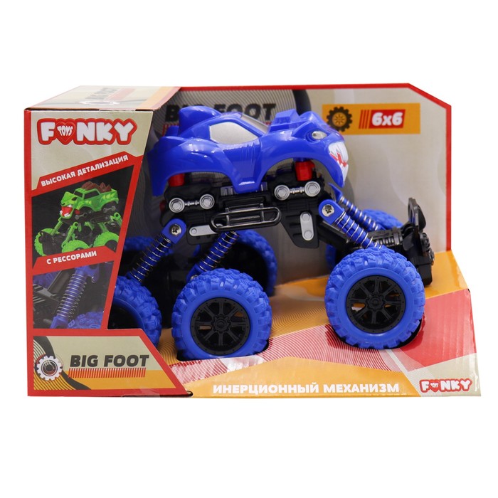 Машинка инерционная Funky Toys «Внедорожник», цвет синий - фото 1906675174