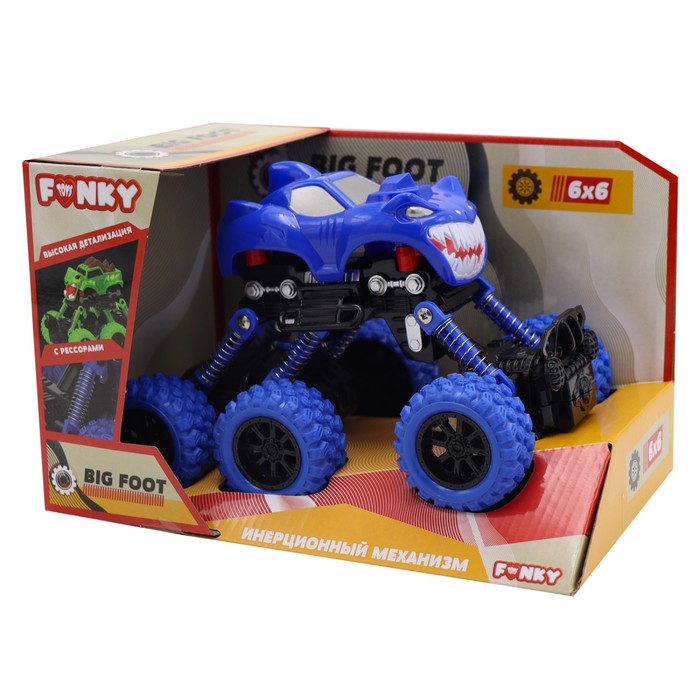 Машинка инерционная Funky Toys «Внедорожник», цвет синий - фото 1906675175