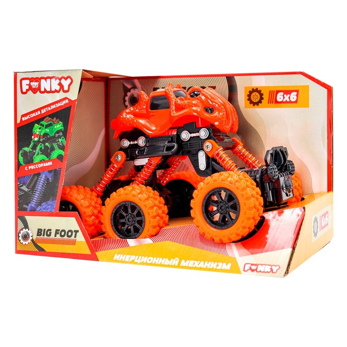 Машинка инерционная Funky Toys «Внедорожник», цвет оранжевый - фото 1911060919