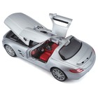 Машинка Maisto Die-Cast Mercedes-Benz SLS AMG, открывающиеся двери, 1:18, цвет серебристый - Фото 8