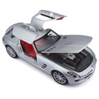 Машинка Maisto Die-Cast Mercedes-Benz SLS AMG, открывающиеся двери, 1:18, цвет серебристый - Фото 7
