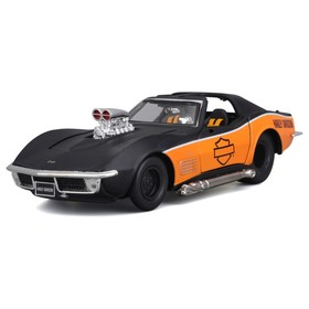 Машинка Maisto Die-Cast Harley-Davidson 1970 Corvette, 1:24, цвет чёрно-оранжевый