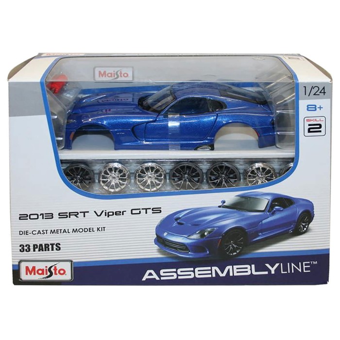Машинка Maisto Die-Cast 2013 SRT Viper GTS, с отвёрткой, 1:24, цвет синий - фото 1928577313