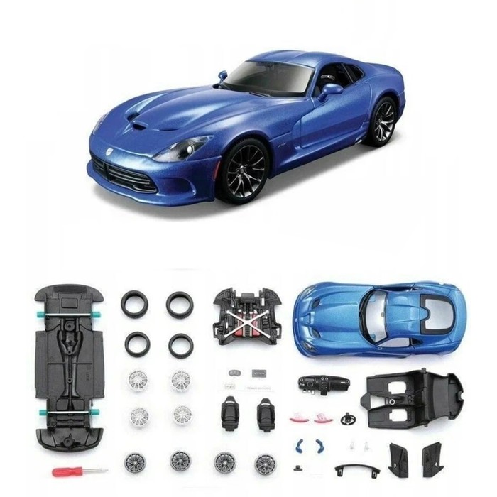 Машинка Maisto Die-Cast 2013 SRT Viper GTS, с отвёрткой, 1:24, цвет синий - фото 1909588182