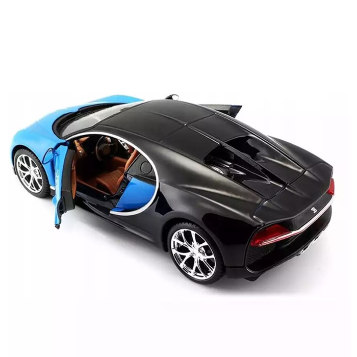 Машинка Maisto Die-Cast Bugatti Chiron, с отвёрткой, 1:24, чёрно-цвет синий - фото 1909588199