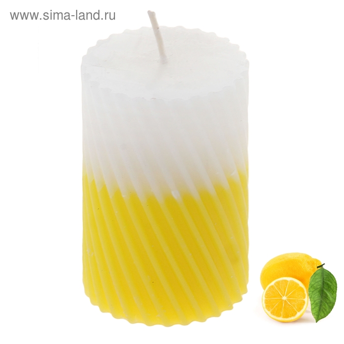 Свеча восковая "Спираль", аромат лимон - Фото 1