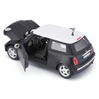 Машинка Maisto Die-Cast Mini Cooper, открывающиеся двери, 1:24, цвет чёрный с белой крышей - Фото 8