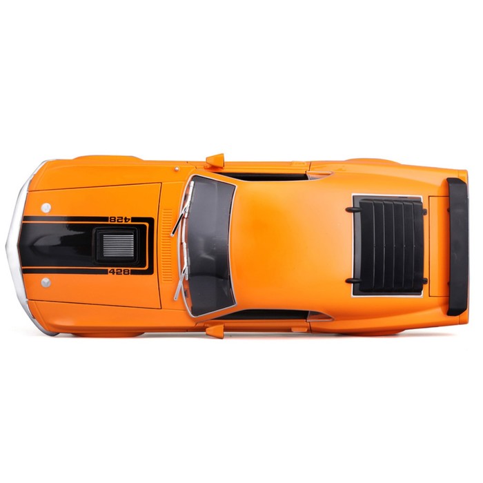 Машинка Maisto Die-Cast 1970 Ford Mustang Mach 1, 1:18, цвет оранжевый с принтом - фото 1909588295