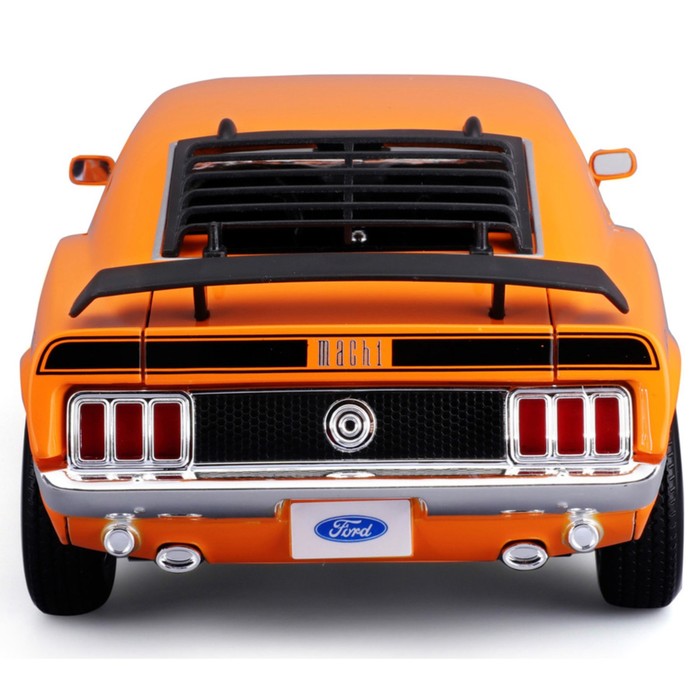 Машинка Maisto Die-Cast 1970 Ford Mustang Mach 1, 1:18, цвет оранжевый с принтом - фото 1909588300