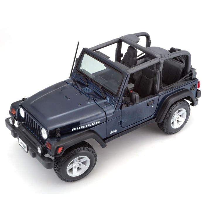 Машинка Maisto Die-Cast Jeep Wrangler Rubicon, открывающиеся двери, 1:18, цвет тёмно-синий - фото 1909588364