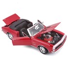 Машинка Maisto Die-Cast 1967 Chevrolet Camaro SS 396 Convertible, 1:18, цвет красный - Фото 8