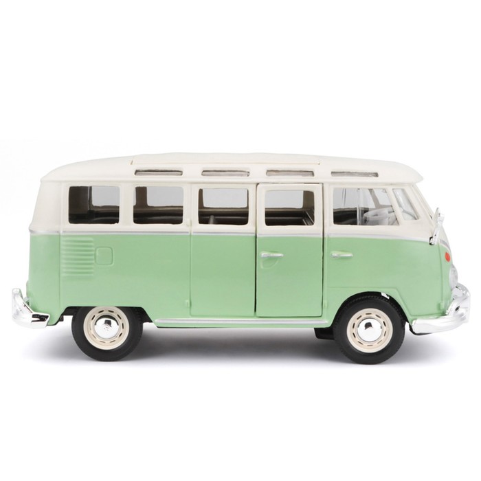Машинка Maisto Die-Cast Volkswagen Van Samba, открывающиеся двери, 1:25, цвет зелёный - фото 1909588413